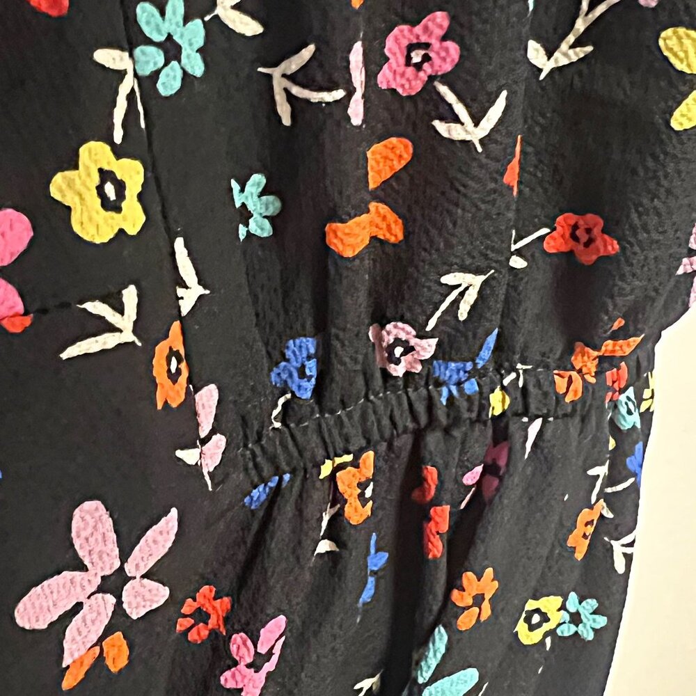 ASOS Design Curve Tea Mini Dress Floral Multicolor Tie Front V-Neck Flare Light - Picture 12 of 13
